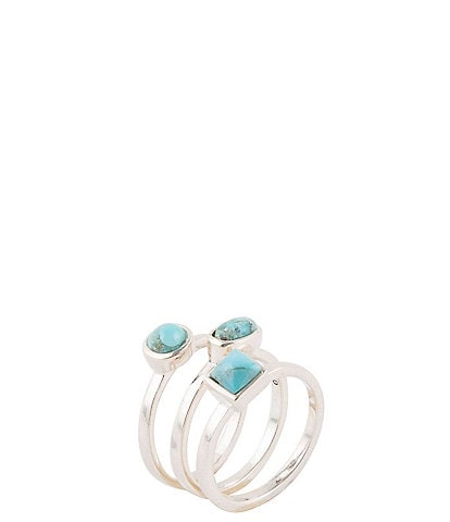Barse Sterling Silver Blue Turquoise Stackable Ring
