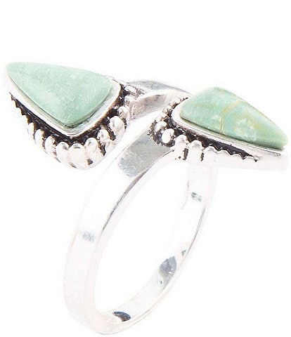Barse Sterling Silver and Green Turquoise Genuine Stone Ring