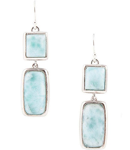 Barse Sterling Silver and Larimar Genuine Stone 1.8'' Drop Earrings