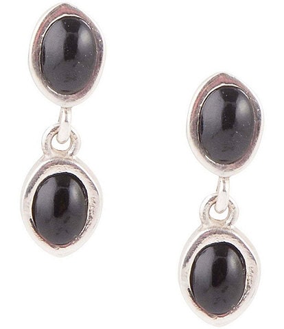Barse Sterling Silver and Onyx Drop Earrings
