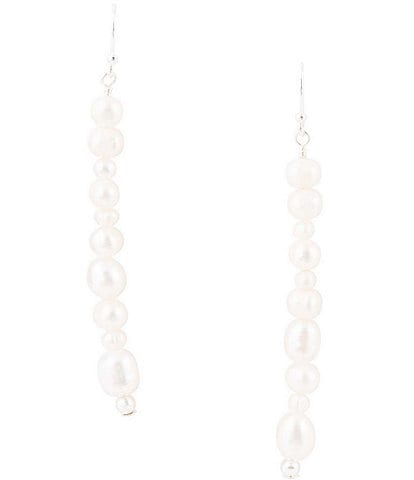 Barse Sterling Silver and Pearl Linear Earrings