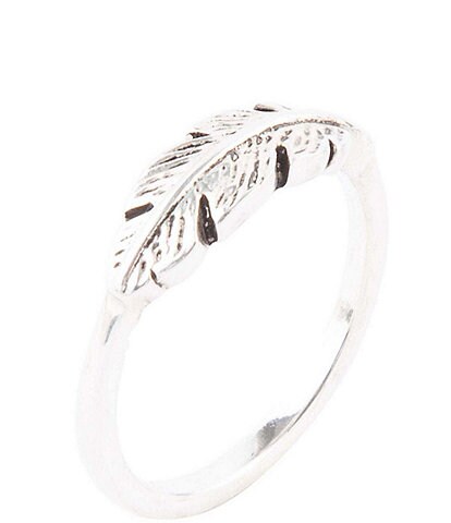 Barse Sterling Silver Feather Quill Band Ring