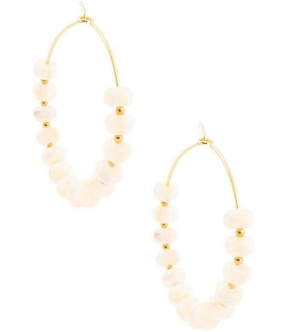 Barse Sunday Best Mother Of Pearl Beaded Hoop Earrings