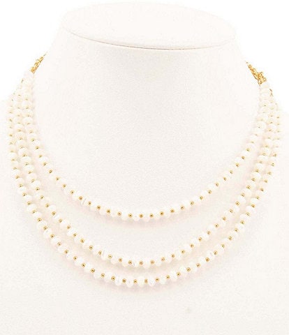 Barse Sunday Best Mother Of Pearl Layered Short Multi-Strand Necklace