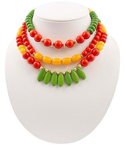 Barse Sunset Bazaar Genuine Stone Beaded Multi-Strand Statement Necklace