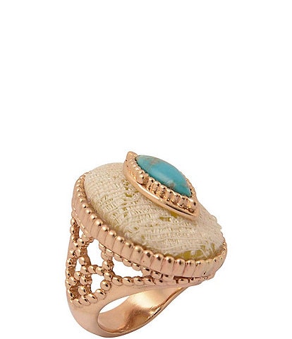 Barse Turquoise Ethereal Lace Statement Ring
