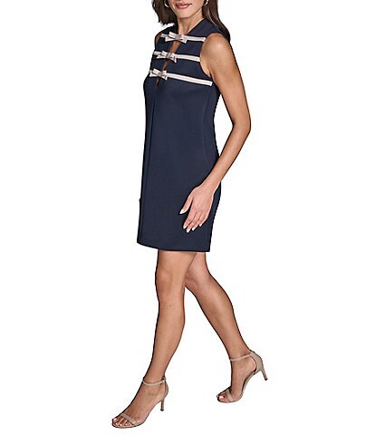 chinese dress ladies Tailored Navy Linen Shift Dress main image 1