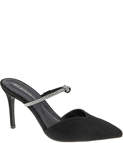 BCBGeneration Berla Rhinestone Strap Dress Mules