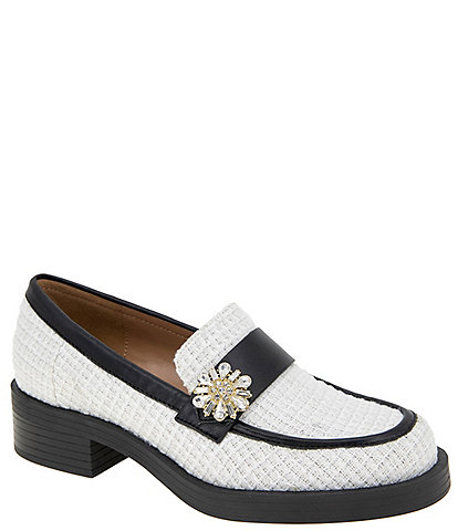 BCBGeneration Colin Boucle Crystal Brooch Loafers