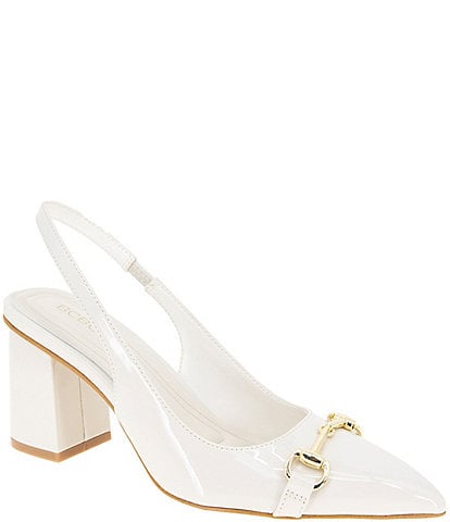 BCBGeneration Glastin Patent Bit Buckle Slingback Pumps