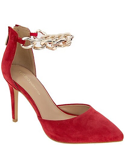 BCBGeneration Haindi-3 Suede Ankle Chain d'Orsay Pumps