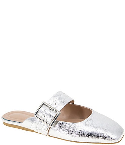 BCBGeneration Hope Metallic Buckled Ballet Mules