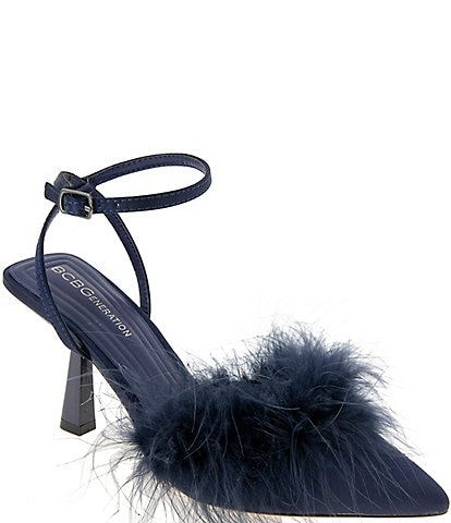 BCBGeneration Iliana Ankle Strap Feather Pumps