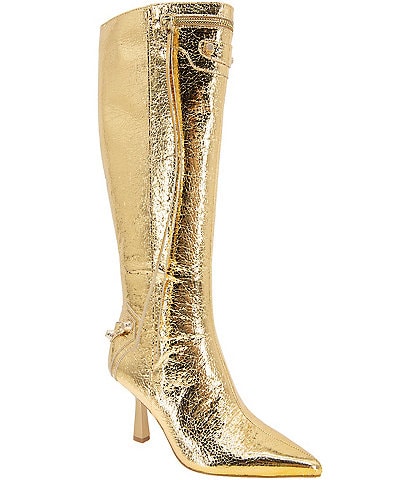 BCBGeneration Irina Crinkle Metallic Tall Boots