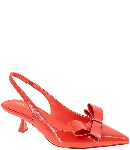 BCBGeneration Kasti Patent Slingback Kitten Heel Bow Pumps