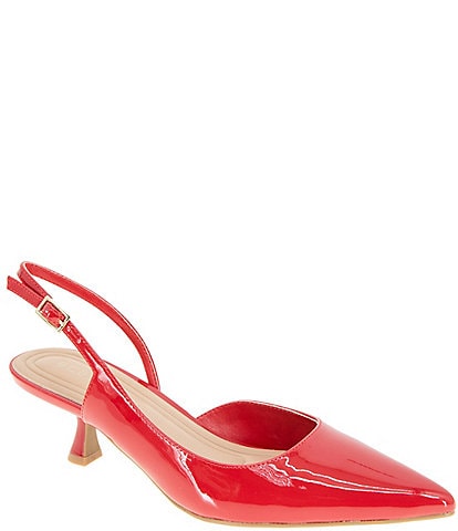 BCBGeneration Kittie-2 Patent Kitten Heel Slingback Pumps