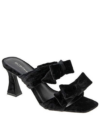 BCBGeneration Ramira Crushed Velvet Bow Slides