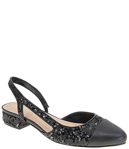 BCBGeneration Tillie-3 Sequin Cap Toe Sling Pumps