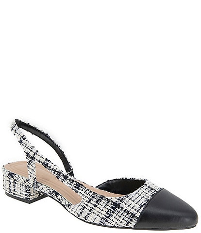 BCBGeneration Tillie Boucle Cap Toe Slingback Pumps