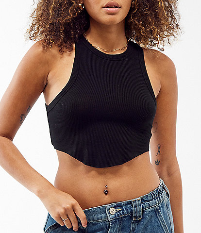 BDG Urban Outfitters Crew Neck Curved Hem Crop Tank