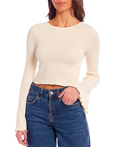 BDG Urban Outfitters Flute Long Sleeve Crop Top