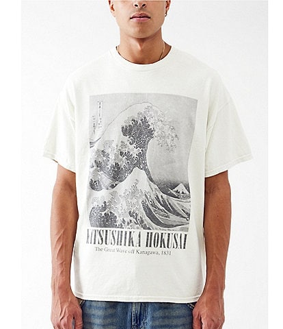 BDG Urban Outfitters Katsushika Hokusai Wave Print Short Sleeve T-Shirt