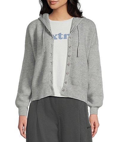 BDG Urban Outfitters Long Sleeve Button Front Hoodie Jacket