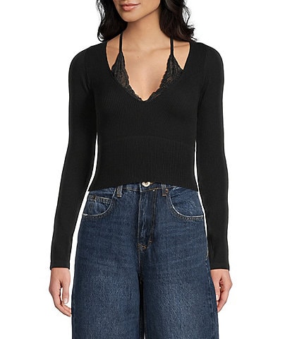 BDG Urban Outfitters Long Sleeve Seeing Double Top