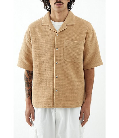 BDG Urban Outfitters Short Sleeve Waffle Woven Shirt
