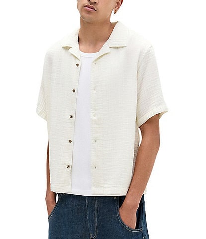 BDG Urban Outfitters Short Sleeve Woven Crinkled Shirt
