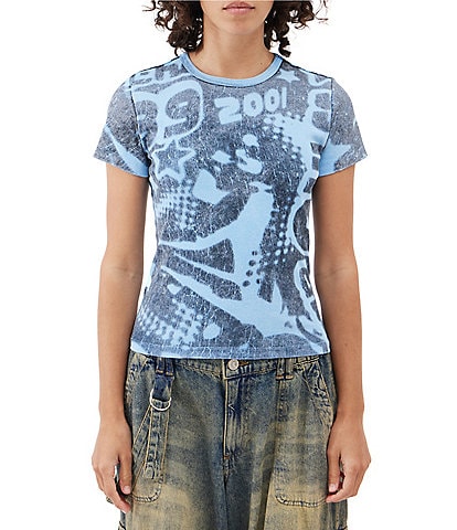 BDG Urban Outfitters Stamp Printed Short Sleeve Baby Graphic T-Shirt