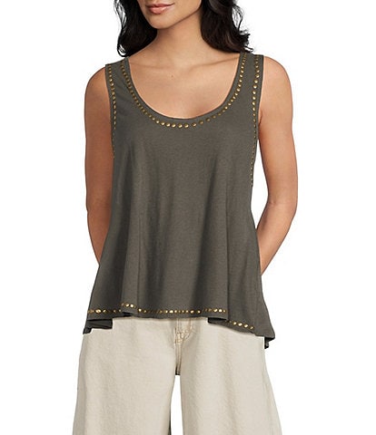 BDG Urban Outfitters Studded Sleeveless V-Neck Tank Top