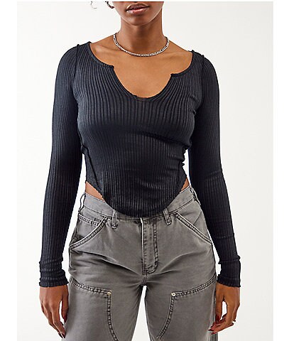 BDG Urban Outfitters U Neck Long Sleeve Slouch Knit Top