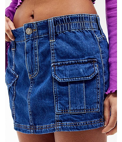 BDG Urban Outfitters Y2K Low Rise Denim Cargo Skirt