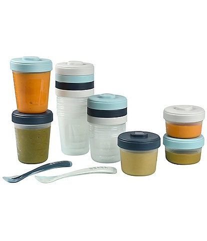 BEABA Baby Food 12 Clip Containers + 2 Spoons Set