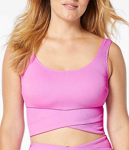 Beach House Sport Bala Solid Rib Swim Crossover Crop Top