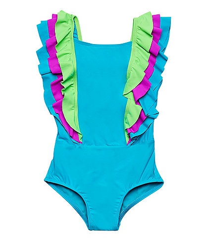Beach Lingo Big GIrls 7-16 Ruffled-Shoulder One-Piece Swimsuit