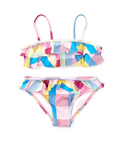 Beach Lingo Little Girls 2-6X Plaid Print Ruffle Bikini Top & Ruffle Bottom 2-Piece Swimsuit
