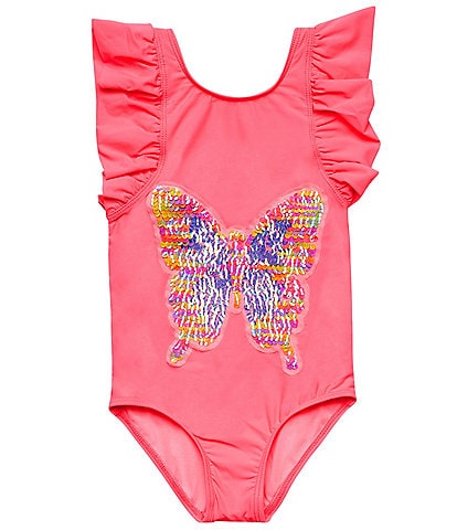 Beach Lingo Little Girls 2T-7 Butterfly Ruffle One-Piece Swimsuit