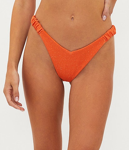 Beach Riot Phoebe Sparkle Scrunch High Cut Cheeky Swim Bottom