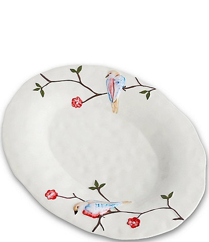 Beatriz Ball Ceramic Bird on Branch Large Oval Platter