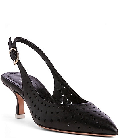 BEAUTIISOLES Flynn Perforated Leather Sling Pumps