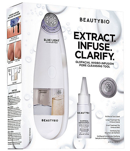 Beautybio GLOfacial Hydro-Infusion Deep Pore Cleansing + Blue LED Clarifying Tool