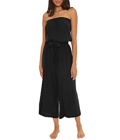 Becca by Rebecca Virtue Ponza Strapless Crinkle Cropped Jumpsuit