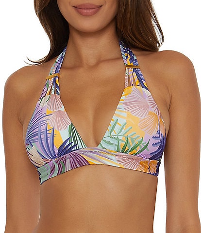 Becca by Rebecca Virtue Under The Sea Botanical Print Kira Halter V-Neck Swim Top