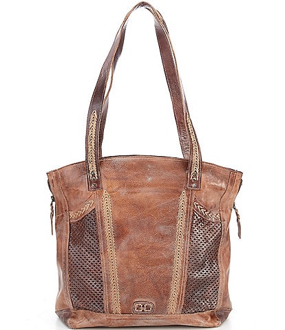 Bed Stu Amelie Tanned Perforated Leather Tote Bag