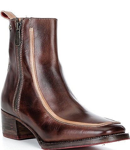 Bed Stu Bitsy Distressed Leather Square Toe Ankle Booties