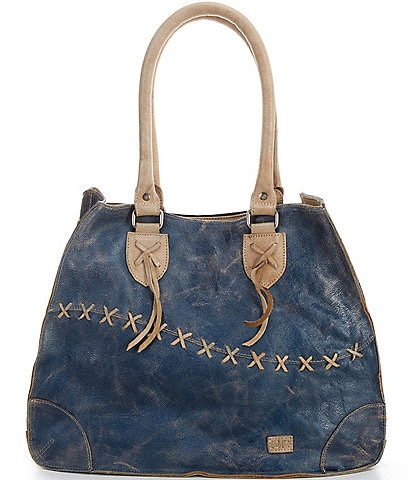 Bed Stu Bruna Cobalt Oats Lux Stitch Satchel Bag