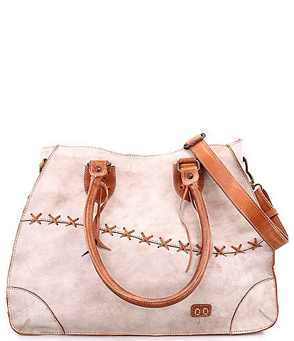 Bed Stu Bruna Stitch Tan Leather Satchel Bag