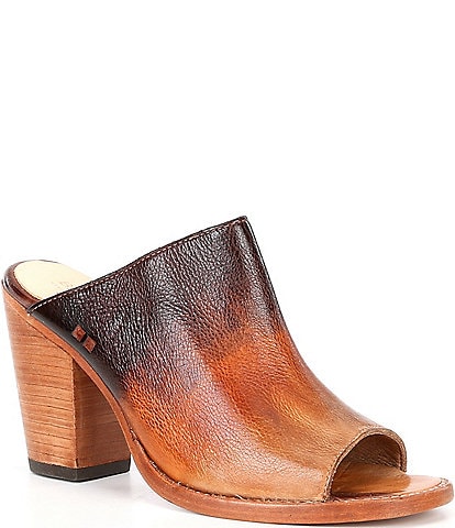 Bed Stu Clavel Leather Open Toe Mules